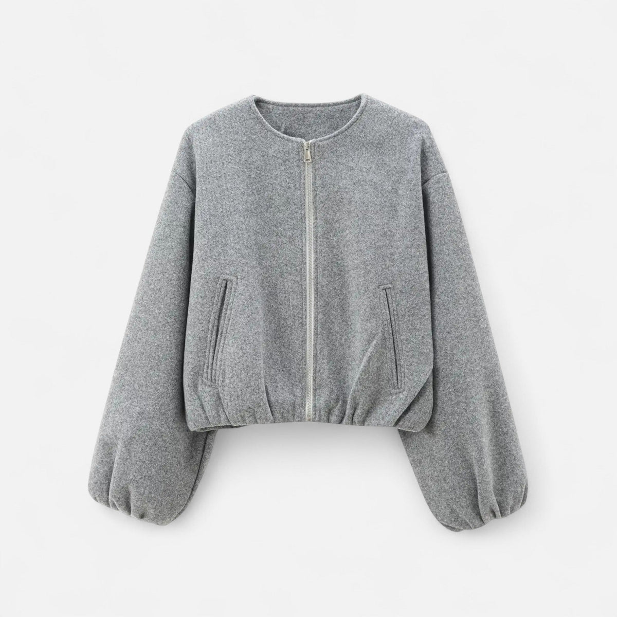 Farrah | Gathered-Hem Zip Jacket