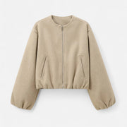 Farrah | Gathered-Hem Zip Jacket