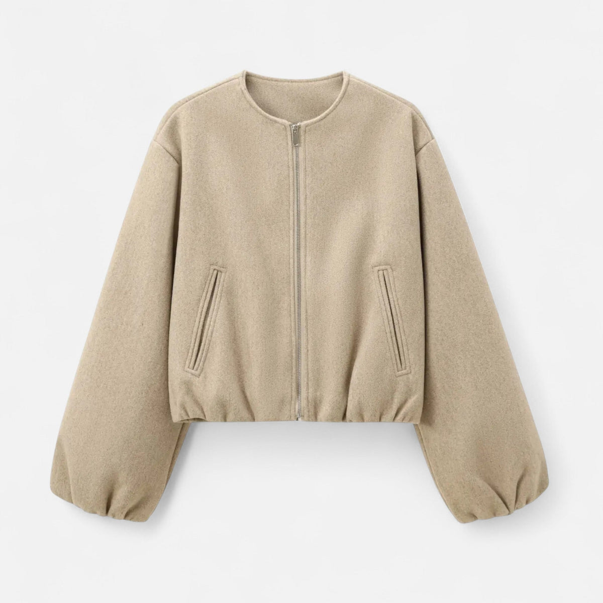 Farrah | Gathered-Hem Zip Jacket