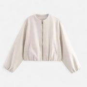 Farrah | Gathered-Hem Zip Jacket