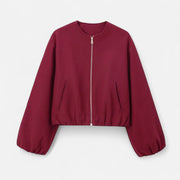 Farrah | Gathered-Hem Zip Jacket