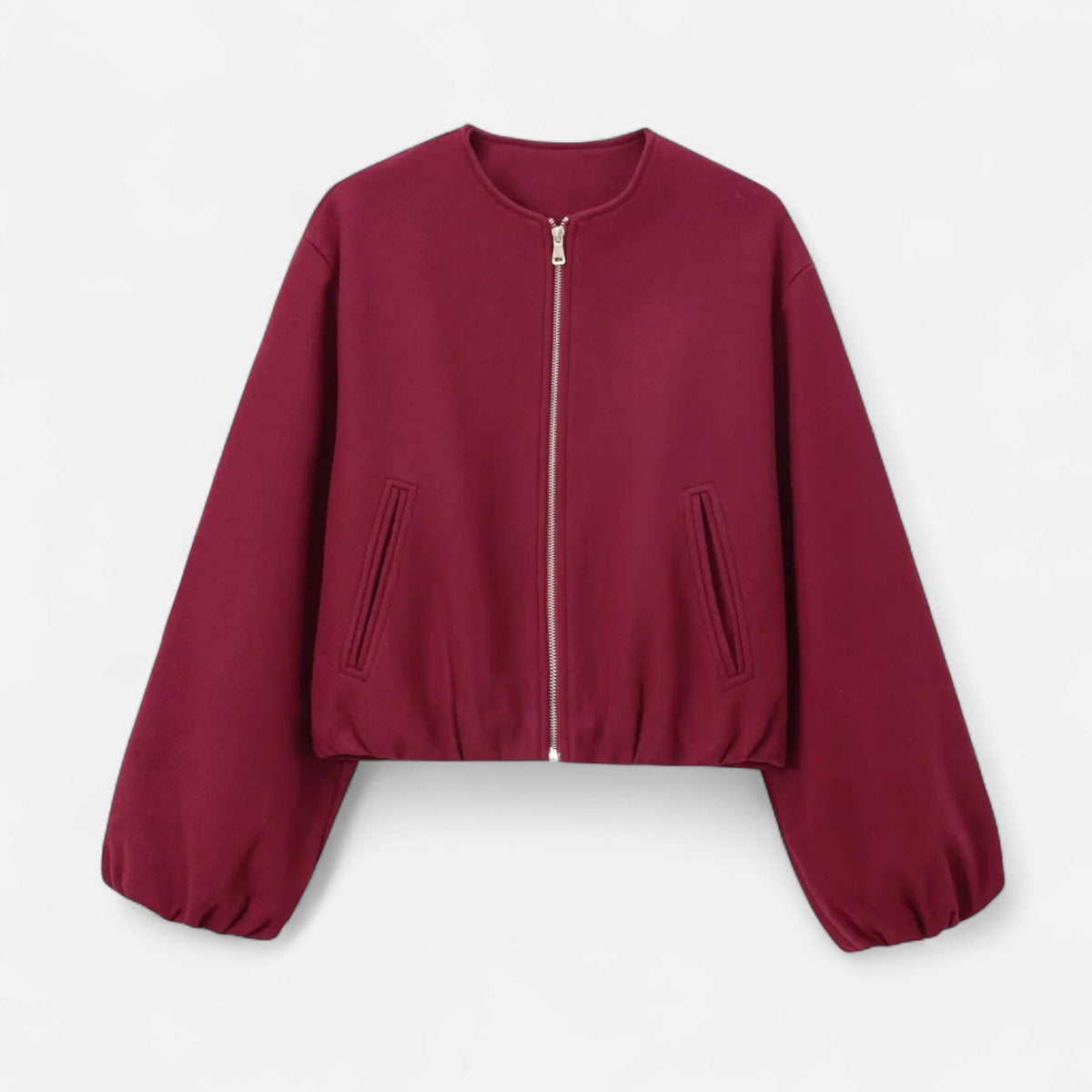 Farrah | Gathered-Hem Zip Jacket