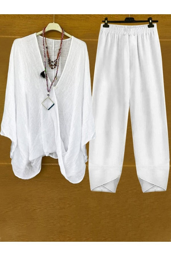 JUNA | V-NECK FLOWING CO-ORD SET