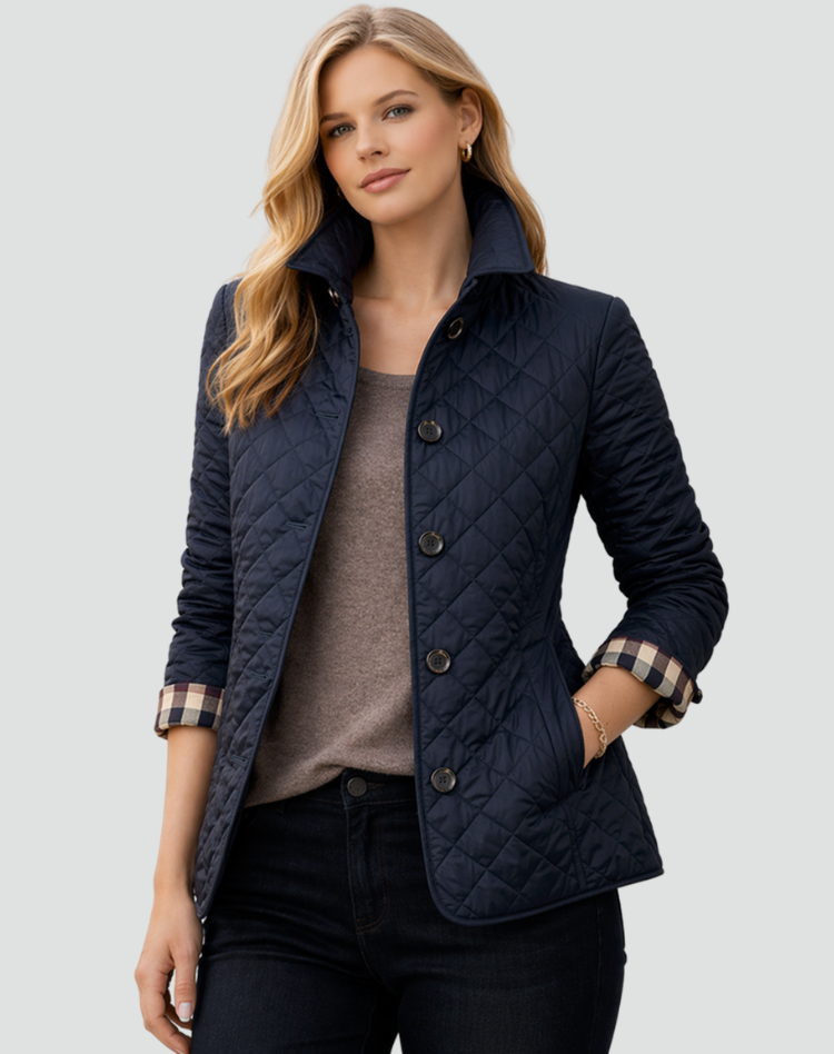 Lizette | Collared Quilted Button Jacket