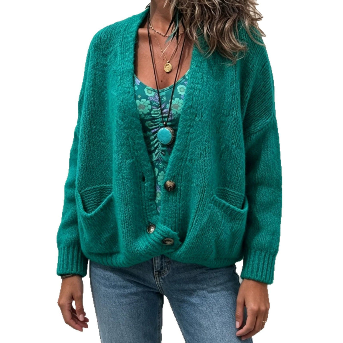 Lezlie | V-Neck Button Cardigan
