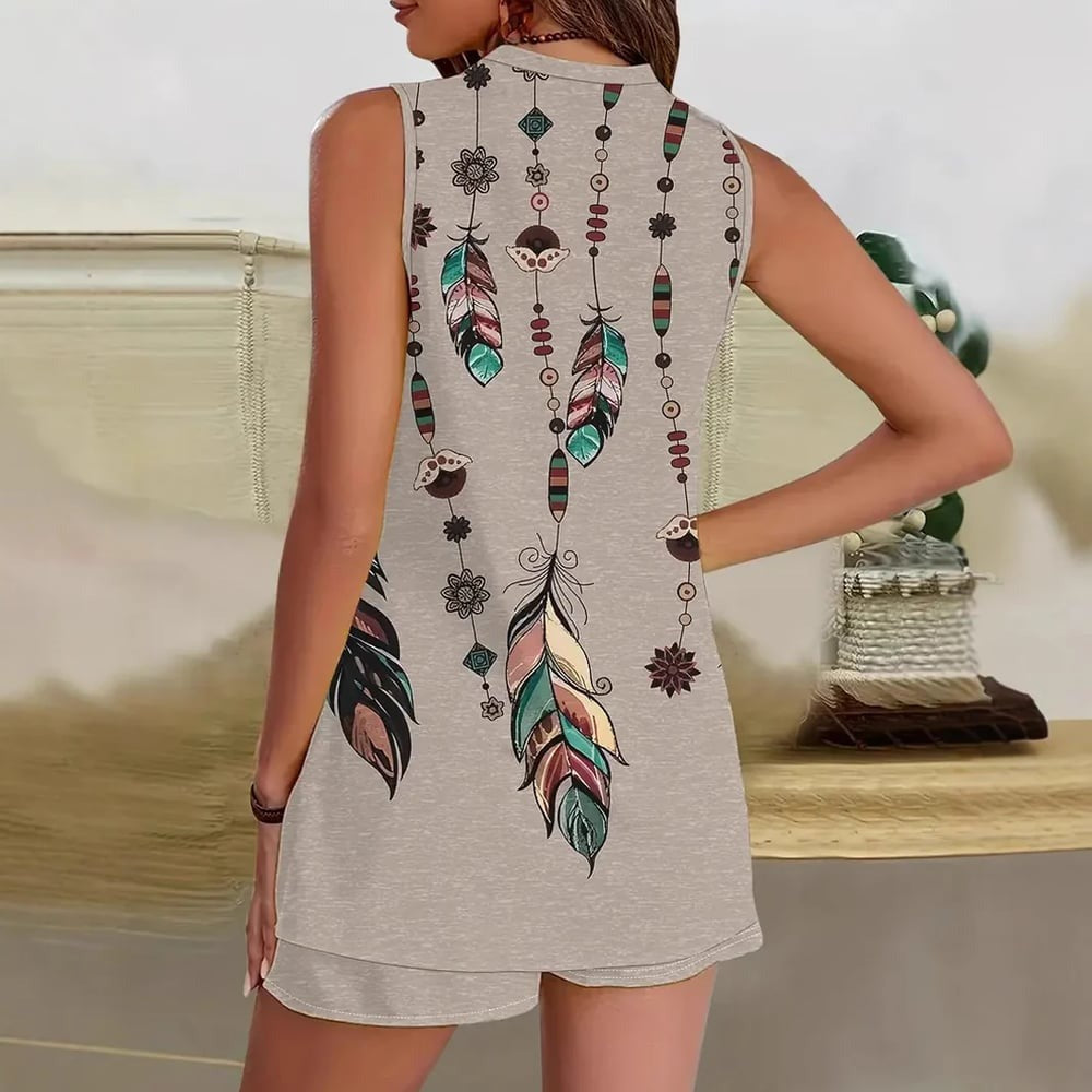 VILMA | PRINTED ELASTIC-WAIST CO-ORD SET