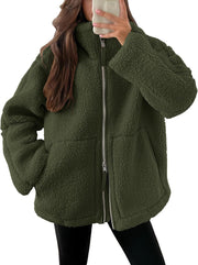 Denisha | Stand-Collar Textured Zip Jacket