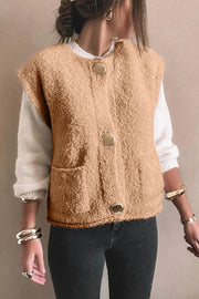 Suzette | Textured Button-Front Gilet