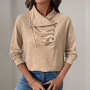 Enedina | Asymmetric Button-Neck Top