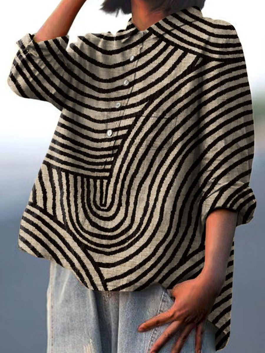 MELINA | PRINTED LONG-SLEEVE BLOUSE