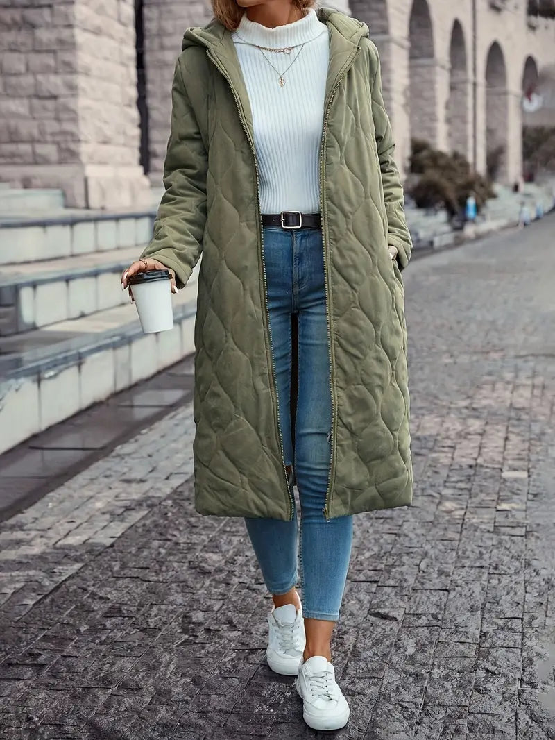 Melba | Long Hooded Quilted Coat