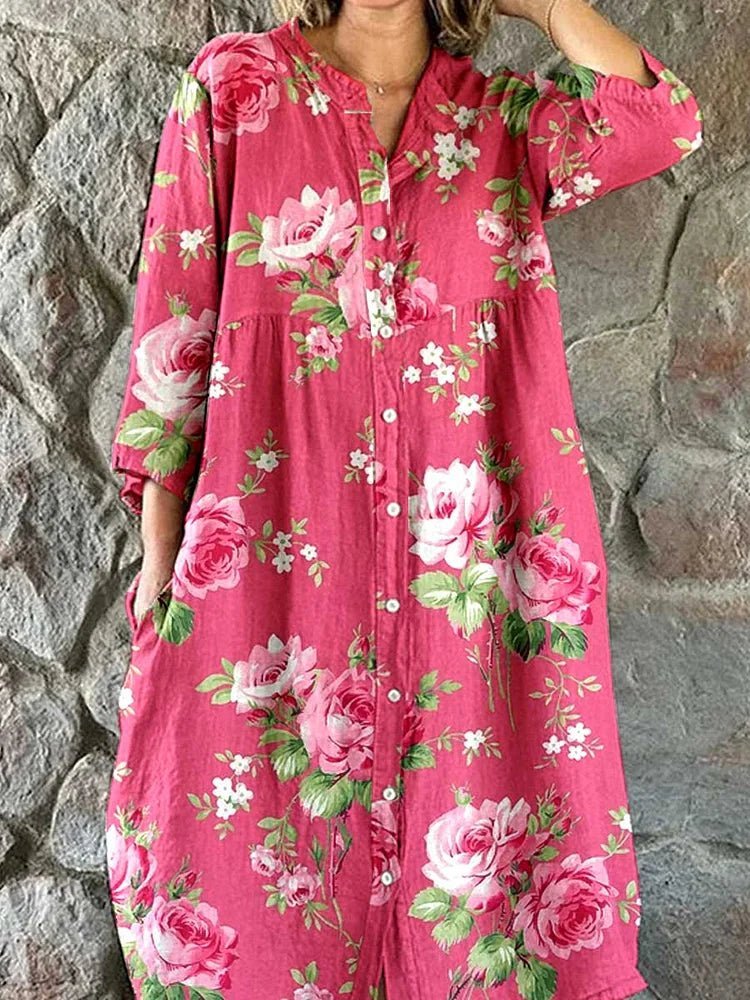 MADDIE | COTTON FLORAL SHIRT DRESS