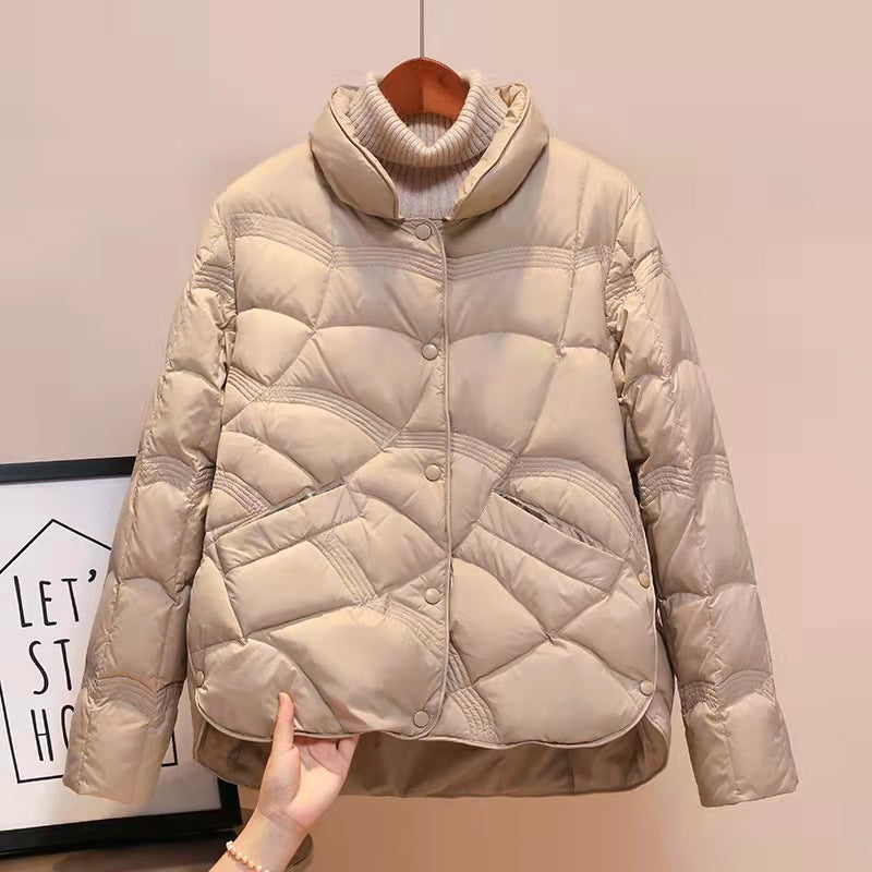 Claudette | Wave-Quilted Stand-Collar Jacket