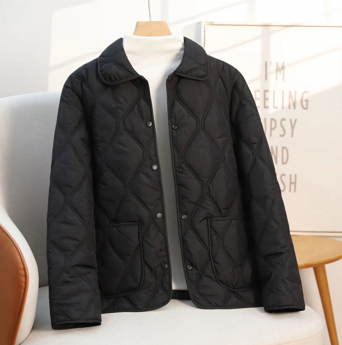 Lesa | Diamond-Quilted Zip Jacket