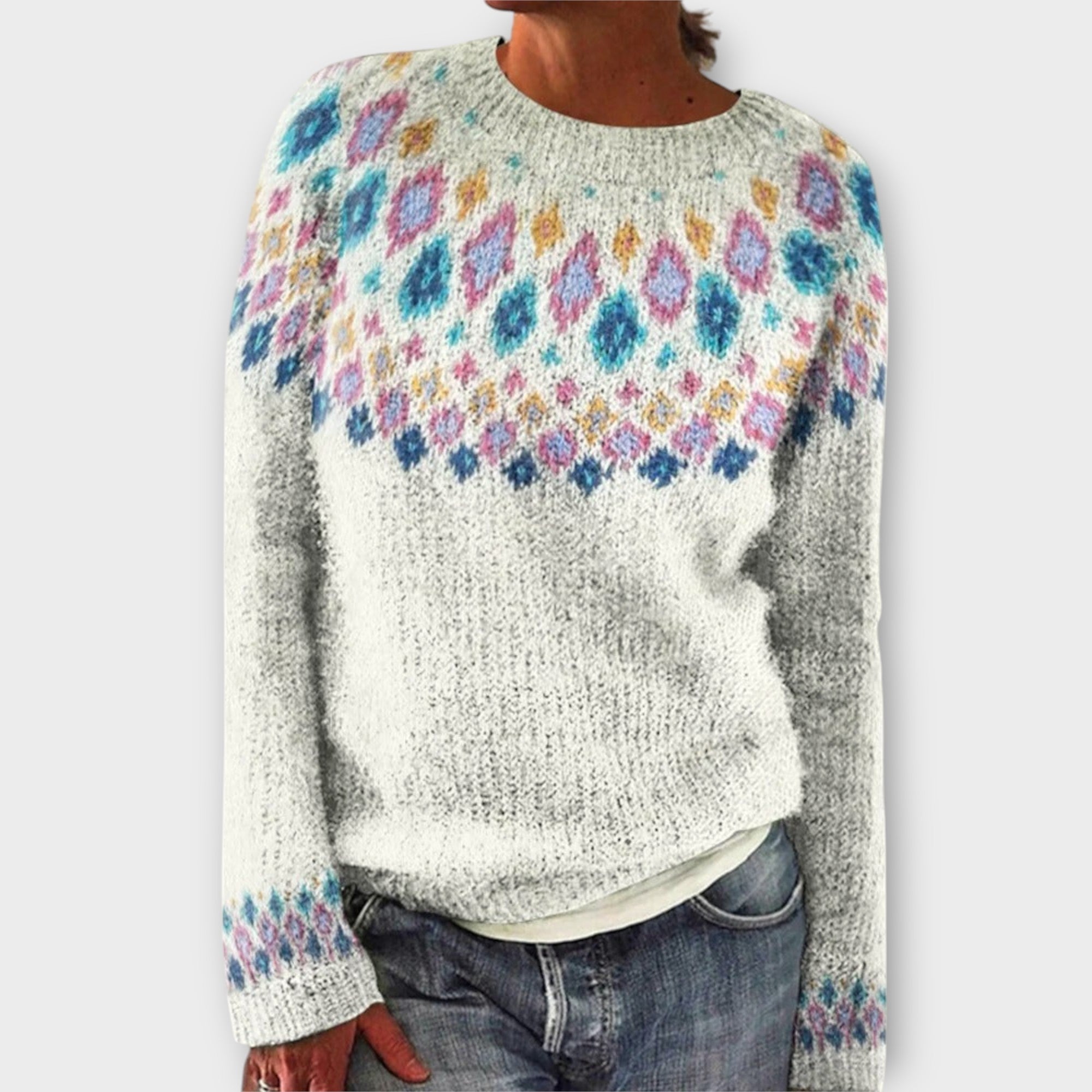 Devyn | Soft Petrol Jumper With Norwegian Pattern