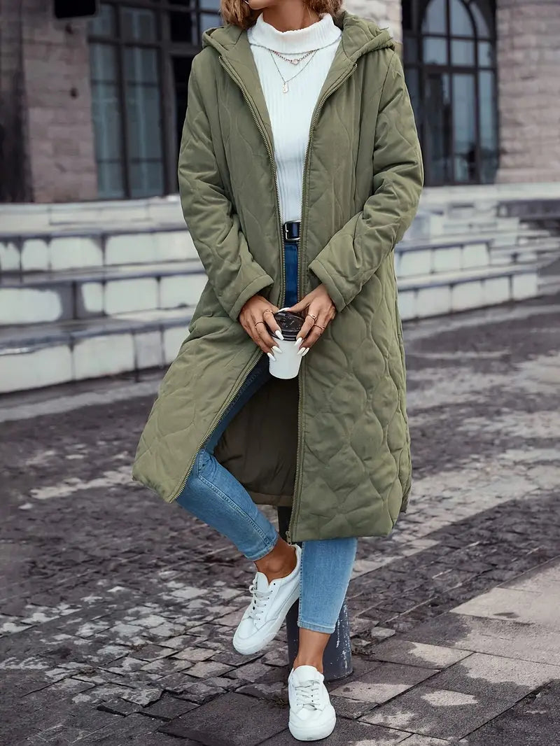 Melba | Long Hooded Quilted Coat
