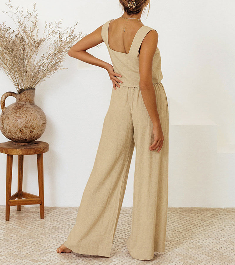 Megan | Minimalist Top & Flared-Trouser Set