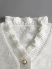 Lajuana | Ruffle-Trim Button Cardigan