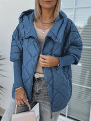 Zoie | Hooded Diamond-Quilted Jacket