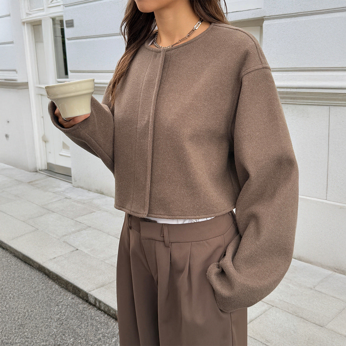 Jacklyn | Round-Neck Button Jacket