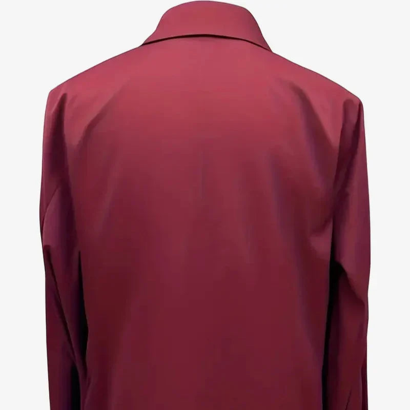 Vinita | Collared V-Neck Sheen Blouse
