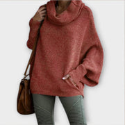 Women's jumper with a roll neckline, long sleeves and dropped shoulders