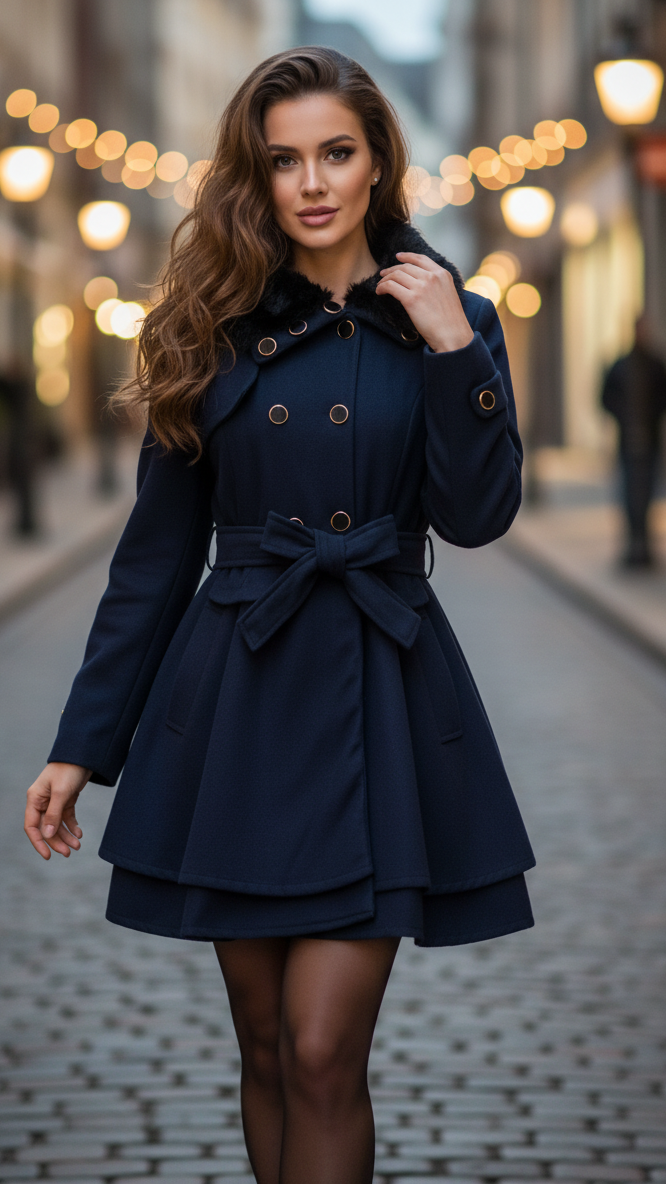 Marybeth | Flared Belted Coat