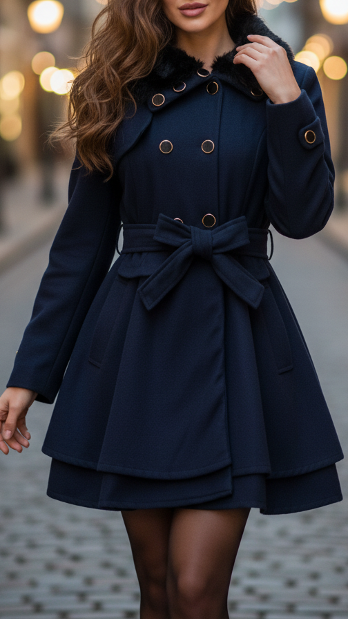 Marybeth | Flared Belted Coat