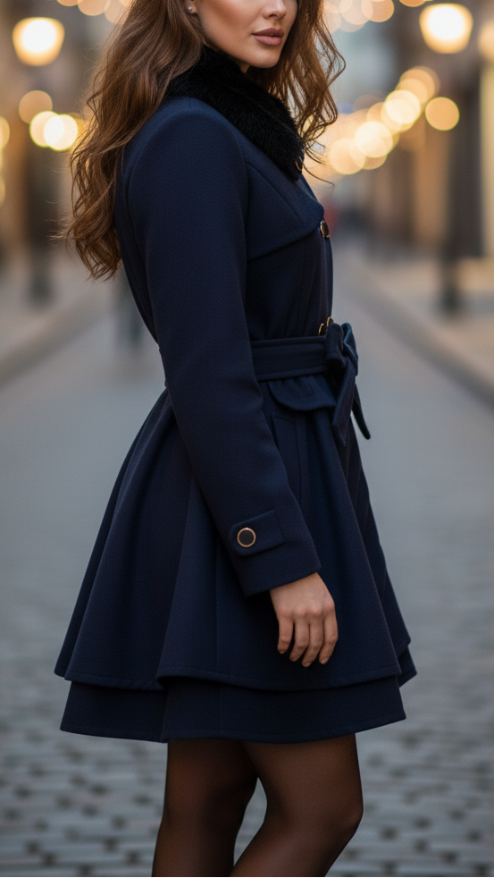 Marybeth | Flared Belted Coat