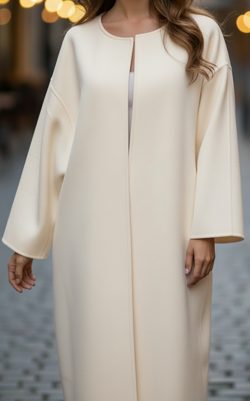 Dinah | Long Collarless Coat