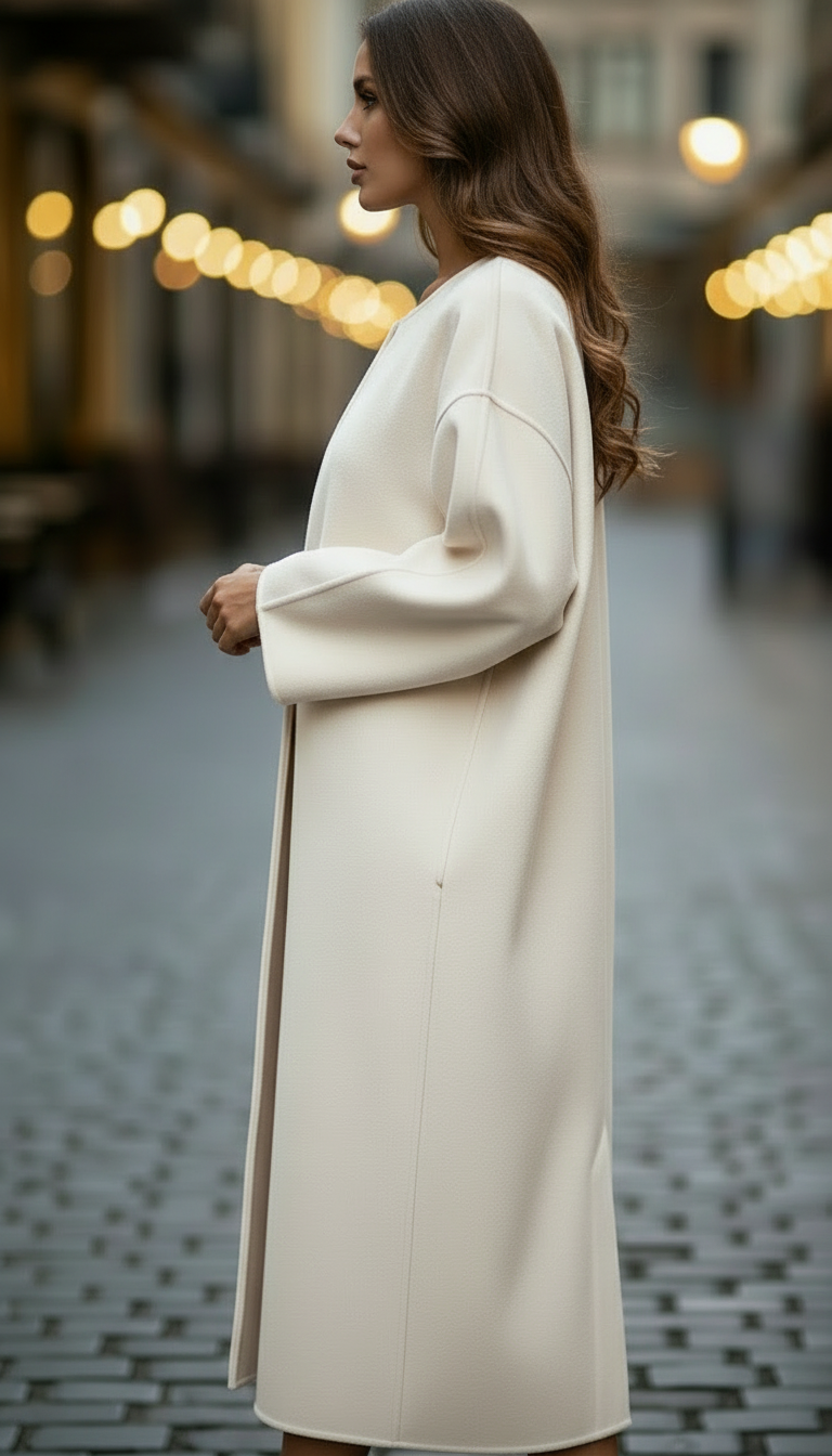 Dinah | Long Collarless Coat