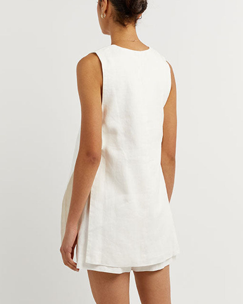 FIONA | BUTTON-FRONT SLEEVELESS CO-ORD SET
