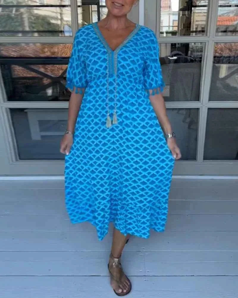 FELICITY | PRINTED FRINGED DRESS