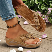 Lacretia | Flower-Detail Slingback Sandals