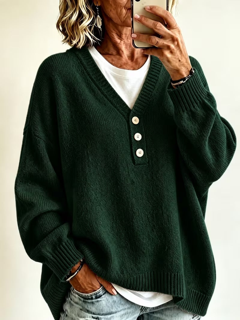 Mahalia | Button-Neck Jumper