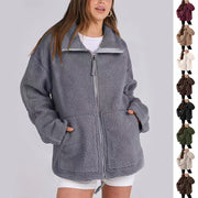 Denisha | Stand-Collar Textured Zip Jacket