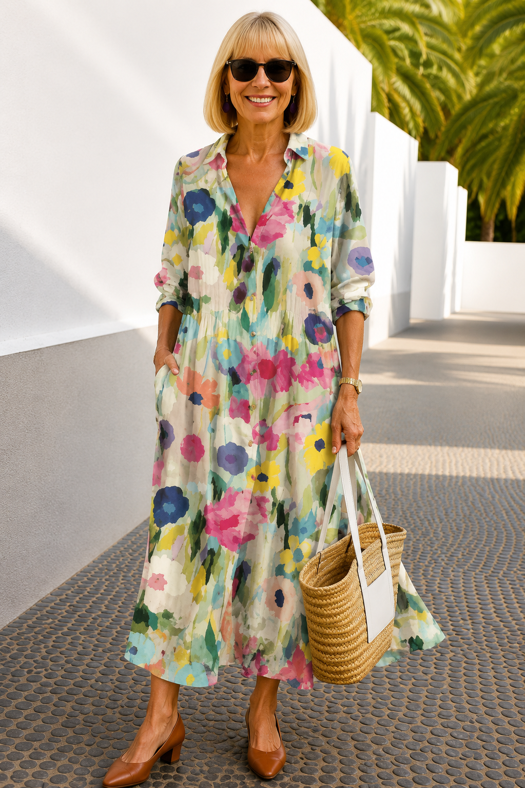 RIMMEY | V-NECK TIERED BOHO DRESS