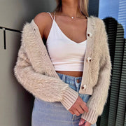 Maudie | Textured V-Neck Button Jacket