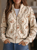 ADRIANA | DELICATE FLORAL ZIP CARDIGAN