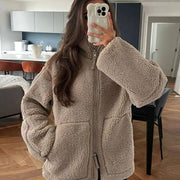 Denisha | Stand-Collar Textured Zip Jacket