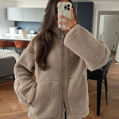 Denisha | Stand-Collar Textured Zip Jacket