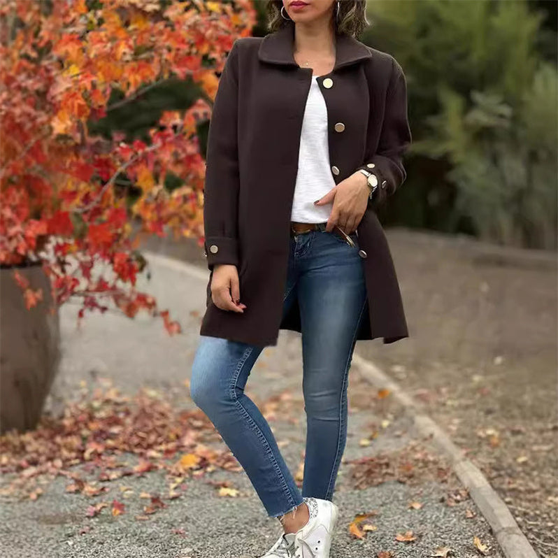 Judie | Point-Collar Button Jacket