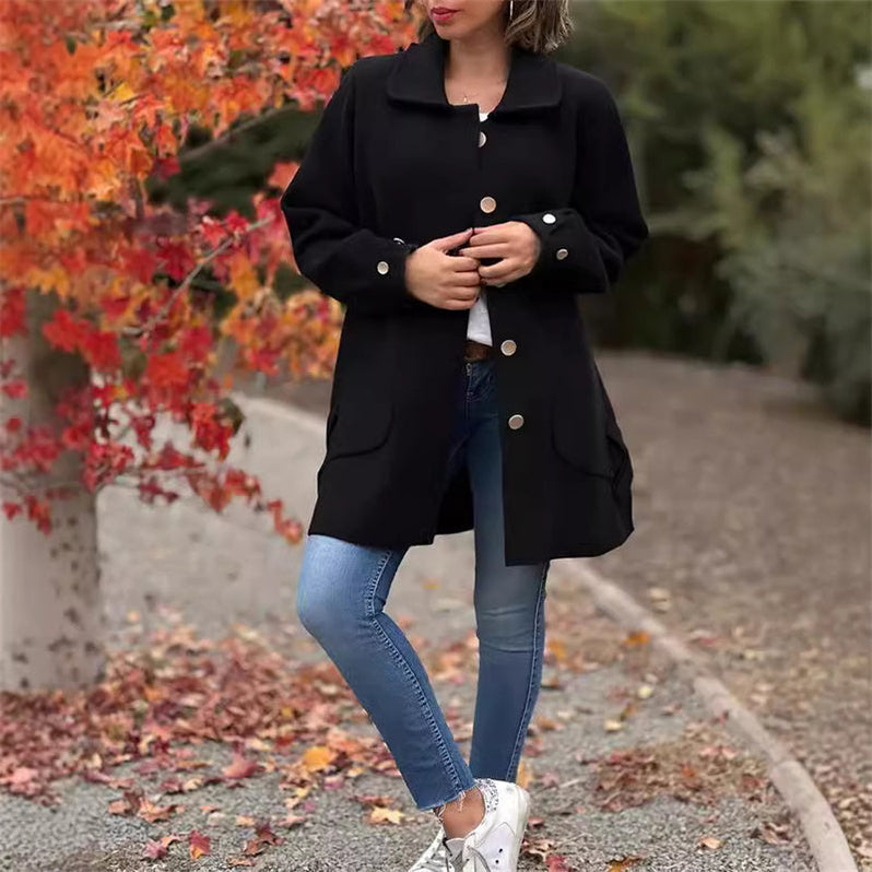 Judie | Point-Collar Button Jacket