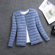 Rosamund | Lightweight Round-Neck Padded Jacket in Cherry Blossom Pink