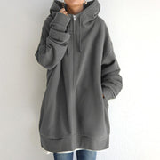 Zoila | Longline Zip-Neck Hoodie