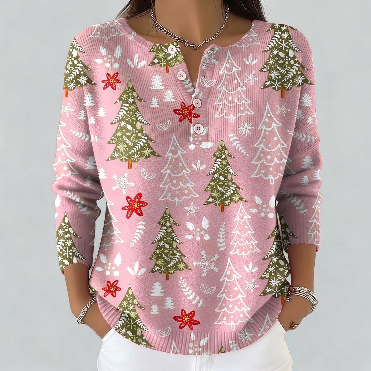 Iris | Christmas Jumper With Buttons