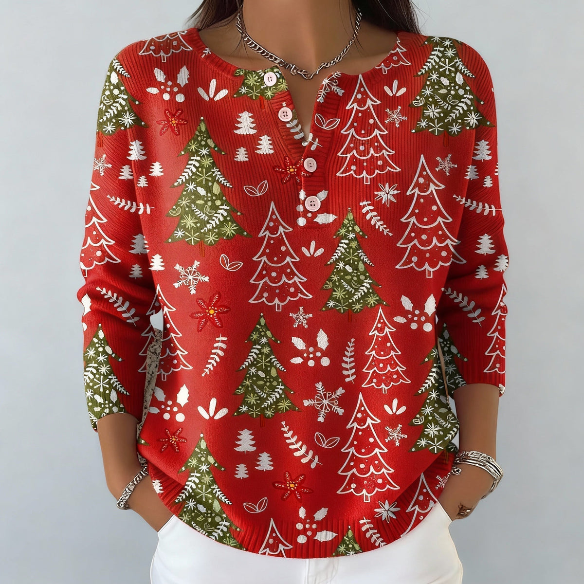 Iris | Christmas Jumper With Buttons