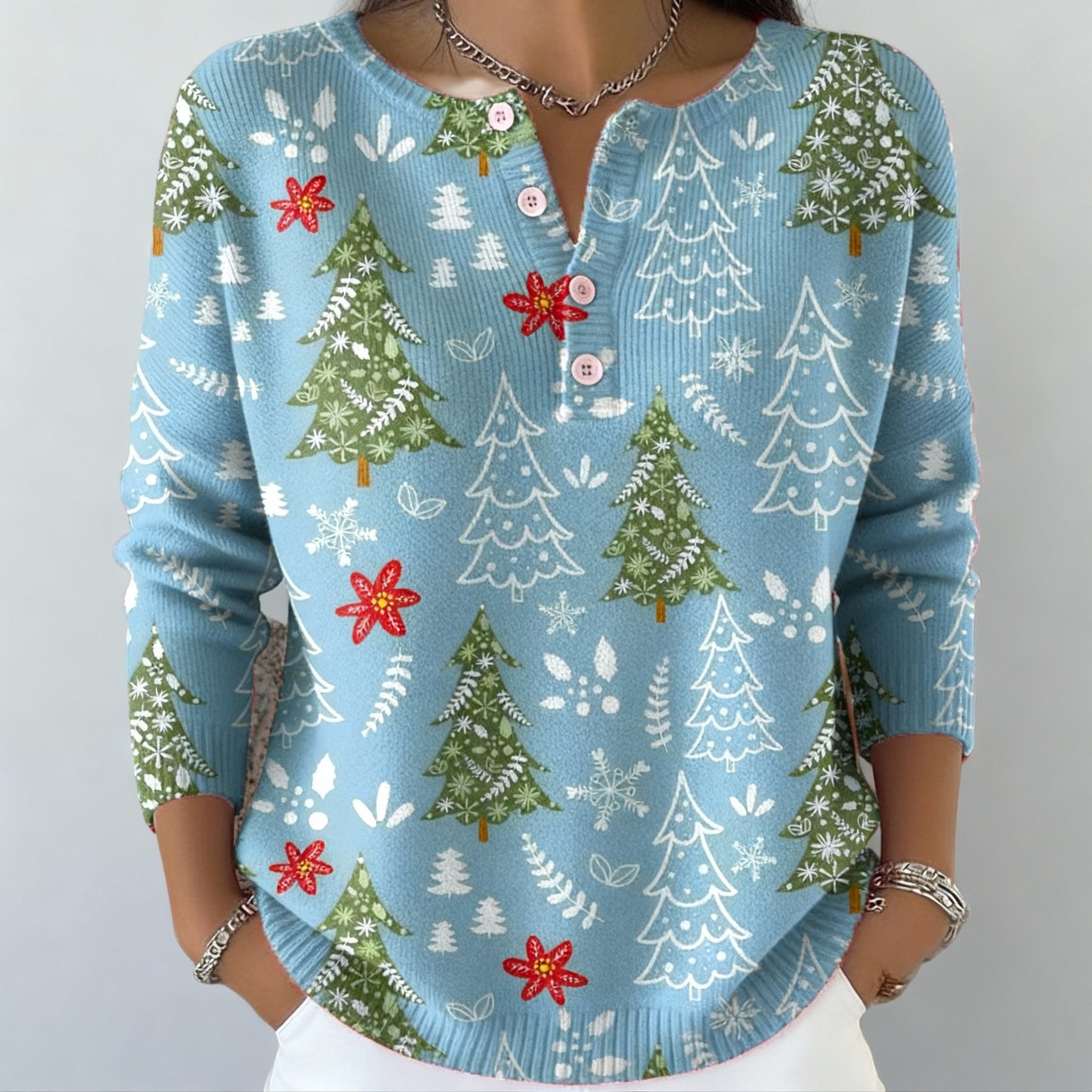 Iris | Christmas Jumper With Buttons