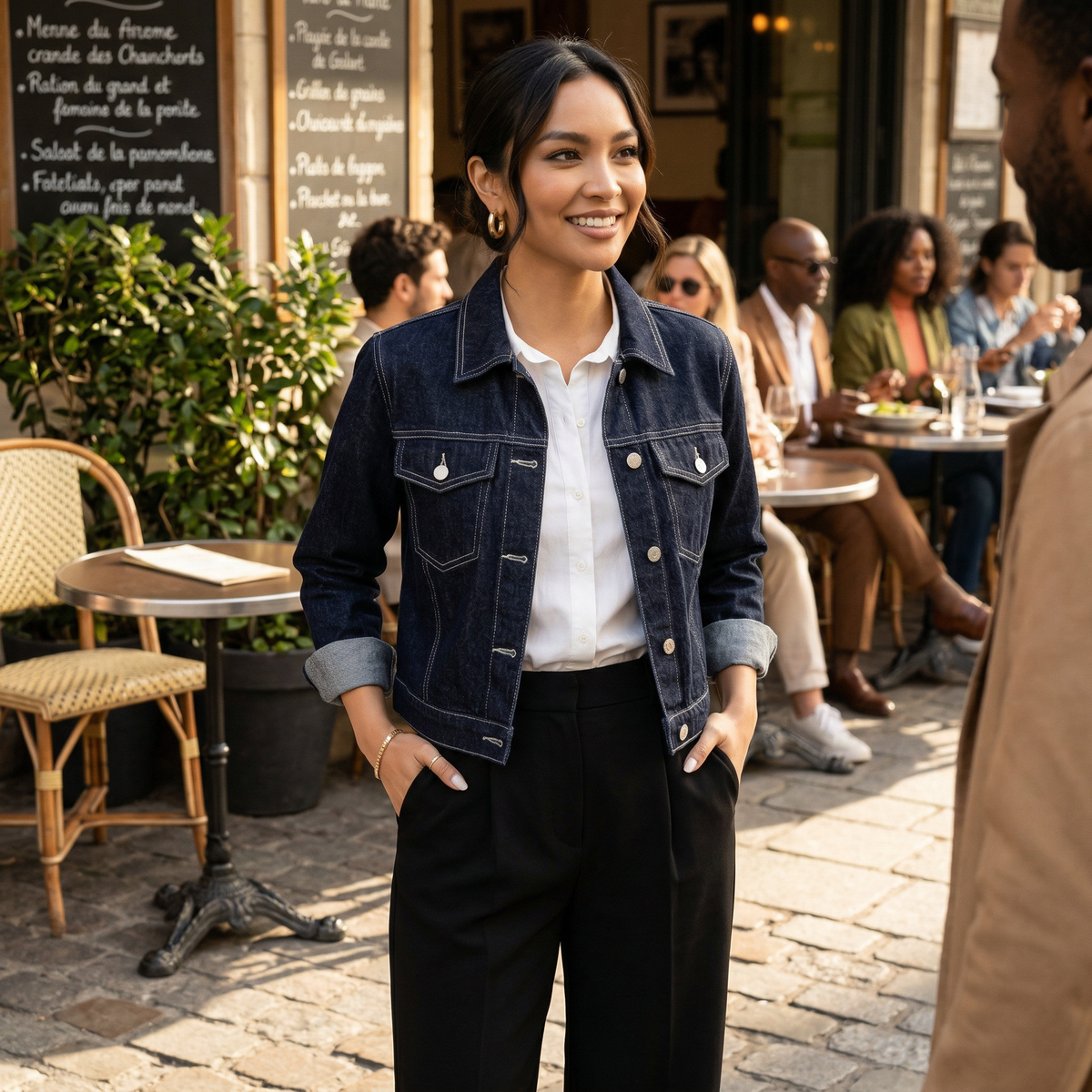 Bree | Cropped Button-Front Denim Jacket