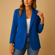 Edurne | Tailored Stretch Single-Button Blazer in Pink